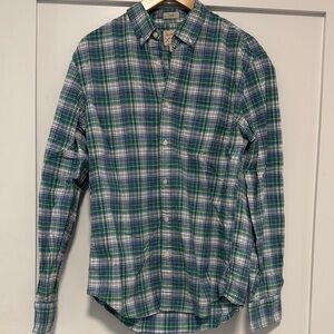 J. Crew Blue and Green Plaid Button Down Shirt
